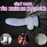 18 CM Renkli Benekli Tırtıklı Ultra Yumuşak Şeffaf Realistik Yapay Penis Dildo