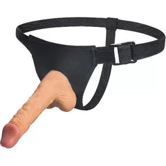 19 CM Belden Bağlamalı Deri Kemerli Strapon Yapay Penis Dildo