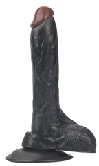 19 CM Güçlü Titreşimli Gerçekçi Dokulu Damarlı Vantuzlu Kalın Dildo Realistik Penis