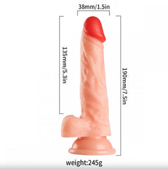 19 CM Realistik Dokulu Dildo Vantuzlu Gerçekçi Yapay Penis Dildo