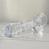 22 CM Realistik Jel Dokulu Ultra Yumuşak Şeffaf Yapay Penis Dildo