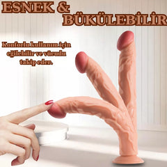 23 CM Realistik Dokulu Dildo Vantuzlu Damarlı Gerçekçi Yapay Penis Dildo