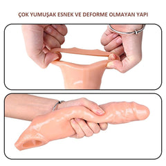 25 CM 6 CM Dolgulu Ten Renginde Testis Halkalı Penis Kılıfı
