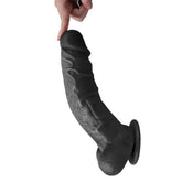 27 CM XXL Wolf King Siyahi Kalın Penis Realistik Dildo Penis