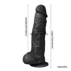27 CM XXL Wolf King Siyahi Kalın Penis Realistik Dildo Penis