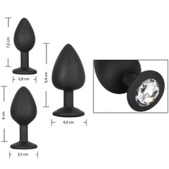 Özel Mücevher Taşlı Pürüzsüz Anal Plug Set