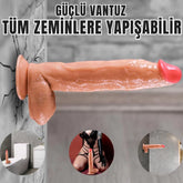 30 CM Realistik Dokulu Damarlı Kalın Dildo Vantuzlu Büyük Boy Gerçekçi Yapay Penis Dildo