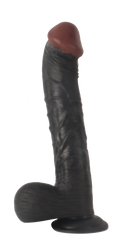 33 CM Büyük Boy Gerçekçi Dokulu Damarlı Vantuzlu Kalın Dildo Realistik Penis
