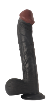33 CM Büyük Boy Gerçekçi Dokulu Damarlı Vantuzlu Kalın Dildo Realistik Penis