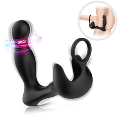 360° Rotasyonlu Perine ve Testis Uyarıcı Halkalı Prostat Masaj Vibratör