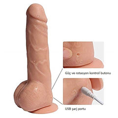 Büyük Dedektif Uzaktan Kumandalı USB Şarjlı 19 cm Titreşimli Realistik Penis Vibratör – Aşk Erotik Shop