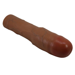 Extended Series Premium Dokulu 7,6 CM Dolgulu Melez Rengi Silikon Penis Kılıfı Kylian