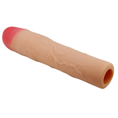 Extended Series Premium Dokulu 7,6 CM Dolgulu Ten Rengi Silikon Penis Kılıfı Kylian