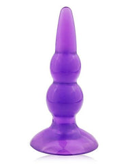 Jel Dokulu Boğumlu Silikon Alışıtırıcı Anal Butt Plug Mor