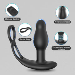 Telefon Kontrollü 360 Derece Dönüş Hareketli Halkalı Uyarıcılı Lüx Anal Vibratör