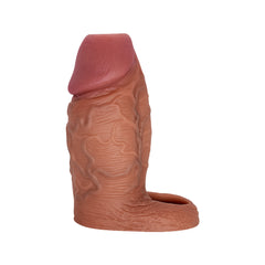 Çift Katmanlı Özel Üretim İçi Boş Ucu Açık Halkalı Penis Kılıfı Ultra Yumuşak Dokulu Penis Sleeve 11.5 CM