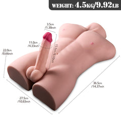 Anal Girişli 16 CM Titreşimli Yapay Penis Erkek Realistik Manken Yarım Vücut Manken Dildo Ten Rengi