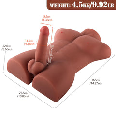 Anal Girişli 16 CM Yapay Penis Erkek Zenci Realistik Manken Yarım Vücut Manken Dildo Melez Doku