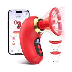 Telefon Kontrollü Göğüs Klitoris Emiş Ve Dil Özellikli Güçlü Vakum Hissiyatlı Dijital Ekranlı Yeni Nesil Vibratör