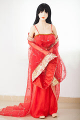 AŞK Skeleton Tam Realistik Manken 138 CM Siyah Saçlı Özel Elbiseli NO:3