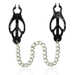 BDSM Fantazi Fetiş Otomatik Sıkıştırmalı Zincirli Göğüs Ucu Kelepçe Klipsi