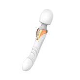 Şarjlı Esnek Başlıklı Çift Başlı Çift Titreşimli Masaj Aleti – Klitoris & G-Nokta “Wand” Vibratör | Beyaz