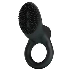 COBRA Klitoris Uyarıcı Titreşimli Silikon Penis Halkası - Siyah