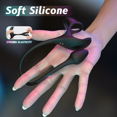 Cradle of Devil Şarjlı Esnek Testis Perine ve Prostat Uyarıcı 3 in 1 Vibratör Testis Halkalı Penis Yüzüğü