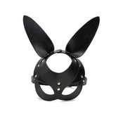Fantezi Deri Tavşan Maske Siyah