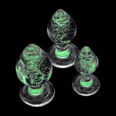 GLOW IN THE DARK Karanlıkta Parlayan Cam Anal Plug Set