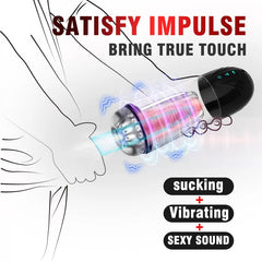 H919 Premium - İnleme Sesli Emiş Güçlü ve Titreşim Özellikli Suni Vajina Tam Otomatik Penis Pompası Mastürbatör