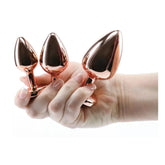 Kalp Şekline Pembe Mücevheratlı Altın Gül Anal Plug Anal Seks Alıştırma Seti