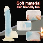 Karanlıkta Parlayan Dildo Ultra Realistik Yapay Penis Vibrator Mavi