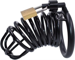 Black Platinium Kilitli Çelik Fetiş Penis Kafesi Siyah