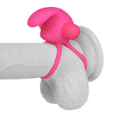 Klitoris Uyarıcı Titreşimli Silikon Penis Halkası Pembe - Power Clit Duo Silicone Cockring