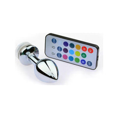 Led Işıklı Kumandalı Orta Boy Metal Anal Plug Anal Tıkaç