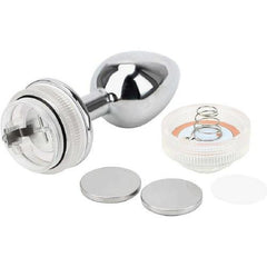 Led Işıklı Kumandalı Orta Boy Metal Anal Plug Anal Tıkaç