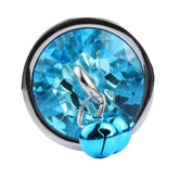 Mavi Taşlı Zilli Metal Anal Plug Tıkaç