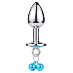 Mavi Taşlı Zilli Metal Anal Plug Tıkaç