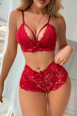 Aşk Fantazi Dantel Şık Sütyen Külot Takım İç giyim Kırmızı