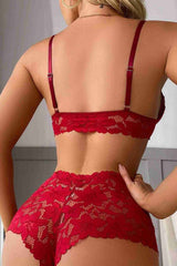 Aşk Fantazi Dantel Şık Sütyen Külot Takım İç giyim Kırmızı