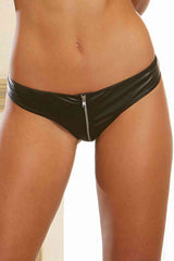  Deri önden Fermuarlı Fantezi Külot