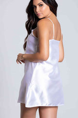 Aşk Fantazi Özel Kısa Saten Gecelik Beyaz