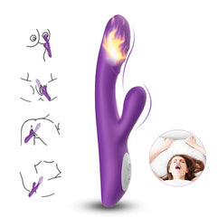 Mor Isıtmalı Klitoris ve G Spot Uyarıcı Rabbit Vibratör