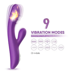 Mor Isıtmalı Klitoris ve G Spot Uyarıcı Rabbit Vibratör