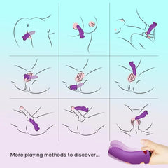 Mor Şarjlı G Nokta ve Klitoris Uyarıcı Parmağa Takılabilir Mini Vibratör