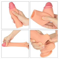 Nature Extender Ultra Gerçekçi 4.5 CM Dolgulu Premium Dokulu Ten Rengi Penis Kılıfı