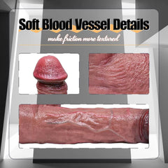 New Master Perfection Dildo Ultra Yumuşak Çift Katmanlı Damarlı Realistik Yapay Dildo Penis