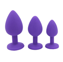 Özel Mücevher Taşlı Pürüzsüz Anal Plug Seti