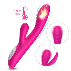 Pembe Isıtmalı Klitoris ve G Spot Uyarıcı Rabbit Vibratör